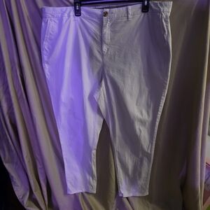 18W White Cotton Chino Pants